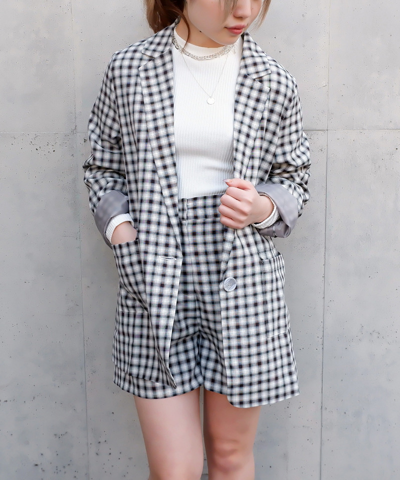 チェック柄ショートパンツ 詳細画像 ブラック系 3