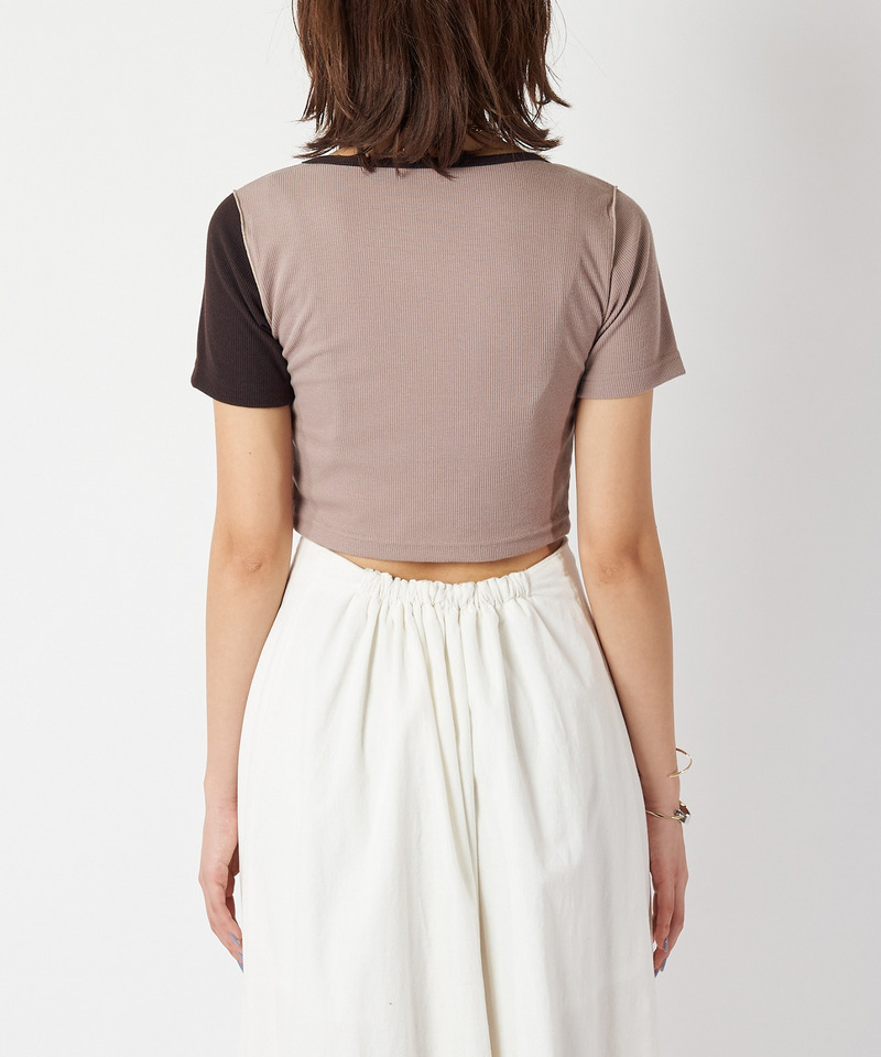 ミックスパターンリブトップス 詳細画像 ベージュ系 6