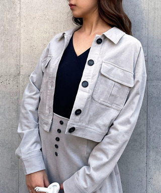 細コールショートジャケット