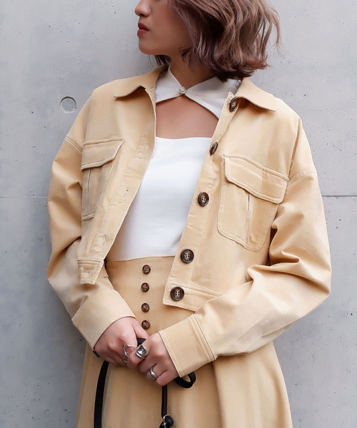 細コールショートジャケット 詳細画像