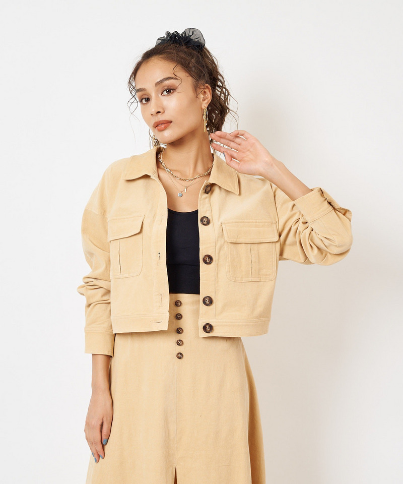 細コールショートジャケット 詳細画像 ベージュ 3