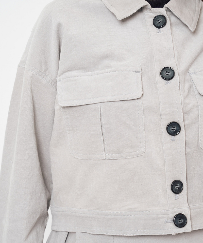 細コールショートジャケット 詳細画像 グレー 8