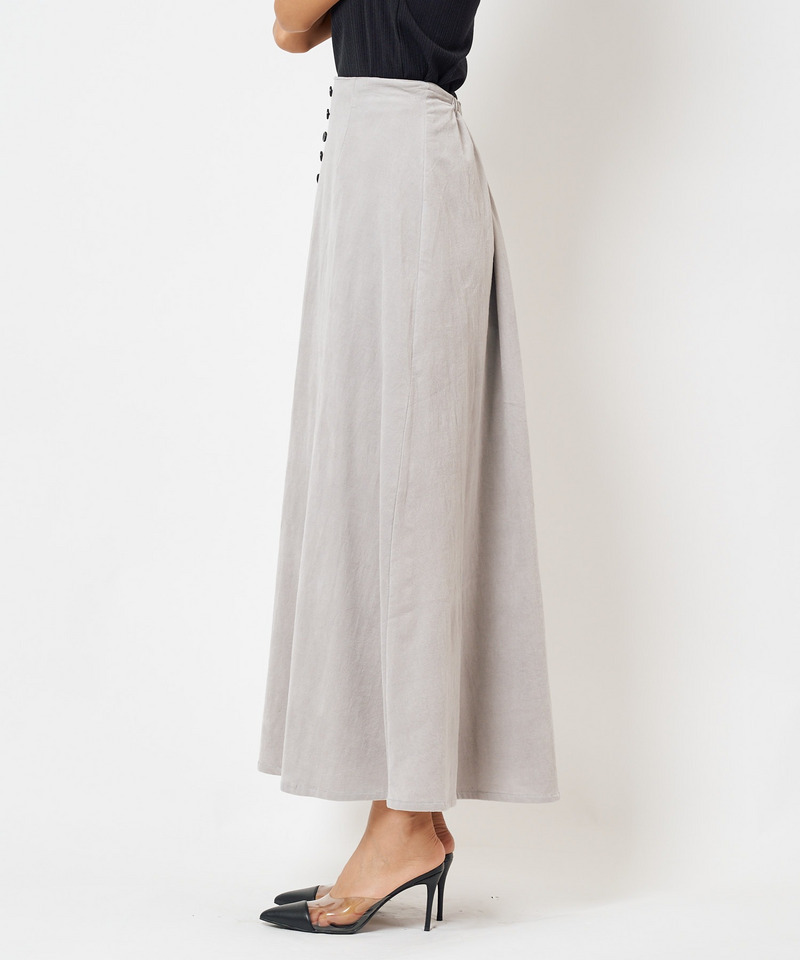 細コールスリットフレアスカート 詳細画像 グレー 3