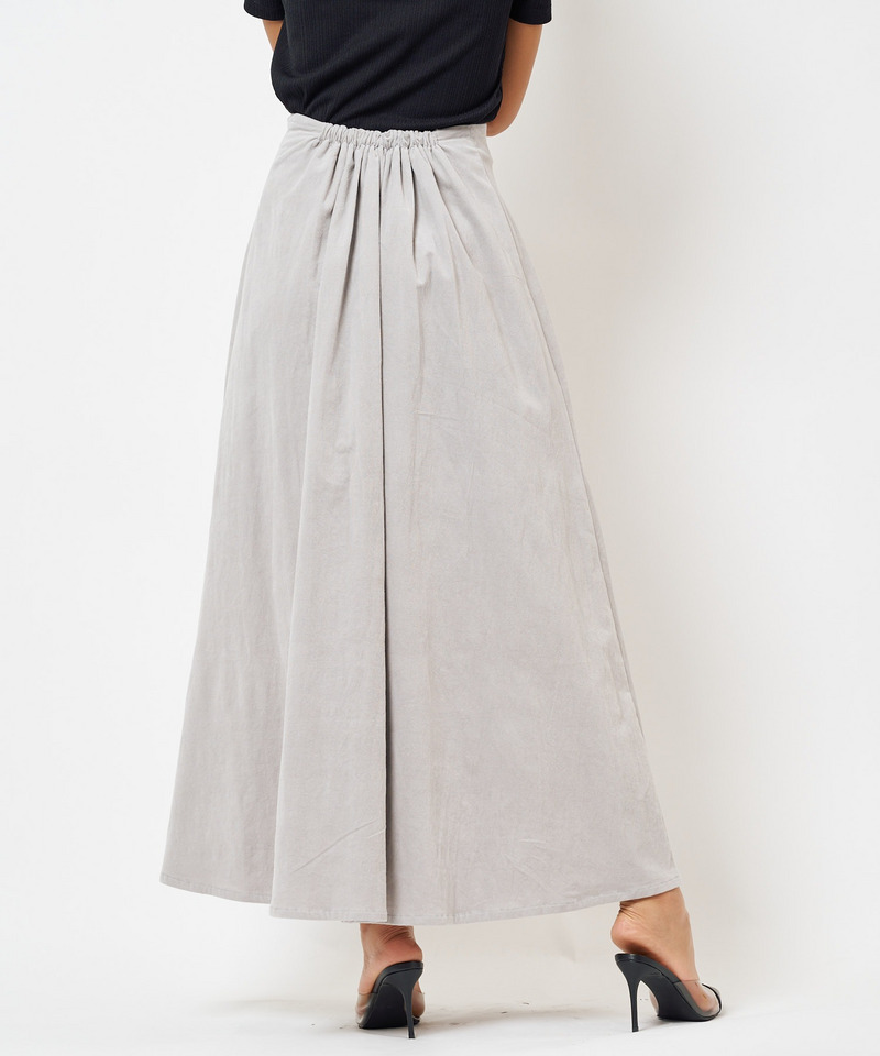 細コールスリットフレアスカート 詳細画像 グレー 4