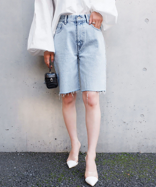 カットオフハーフデニムパンツ 詳細画像