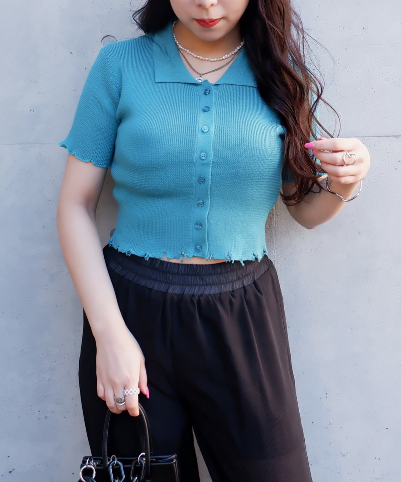 ダメージポロニット 詳細画像 グリーン 3