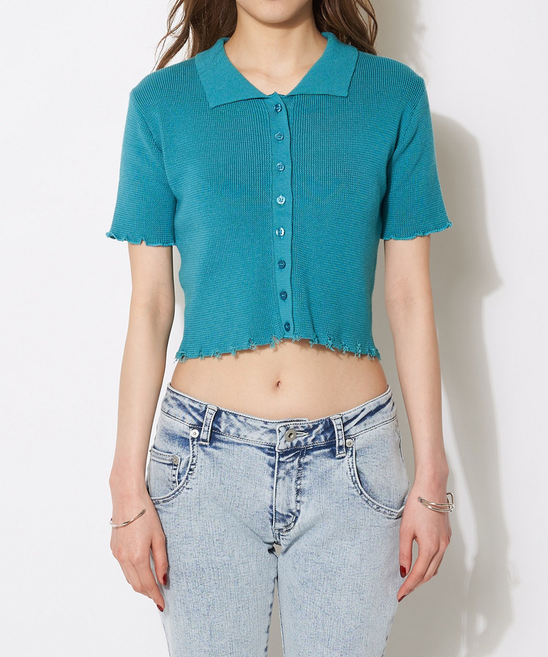 ダメージポロニット 詳細画像 グリーン 5