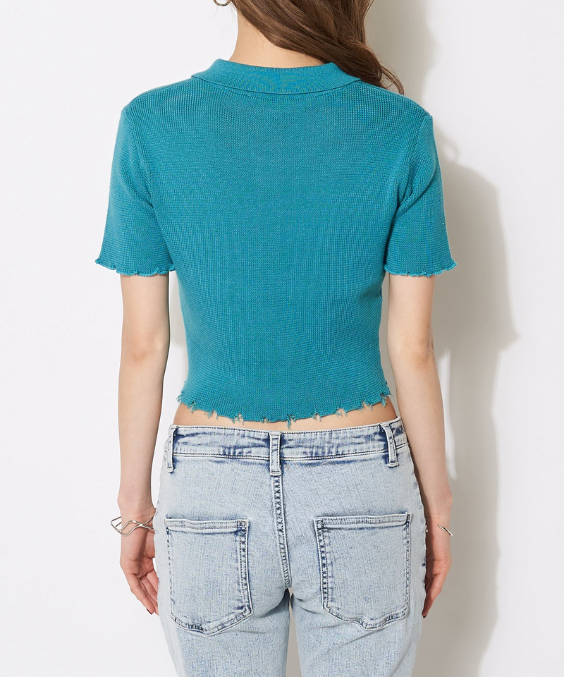 ダメージポロニット 詳細画像 グリーン 7