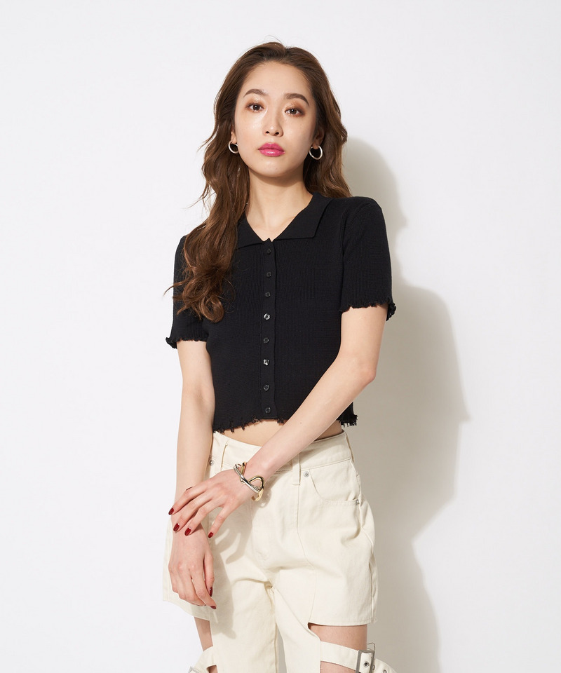 ダメージポロニット 詳細画像 ブラック 3