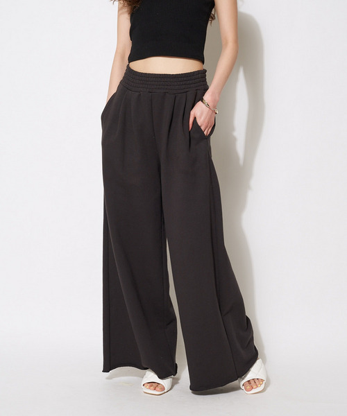 スウェットタックワイドパンツ 詳細画像