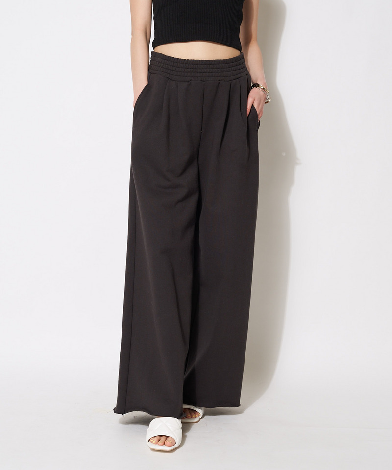 スウェットタックワイドパンツ 詳細画像 ブラック 4
