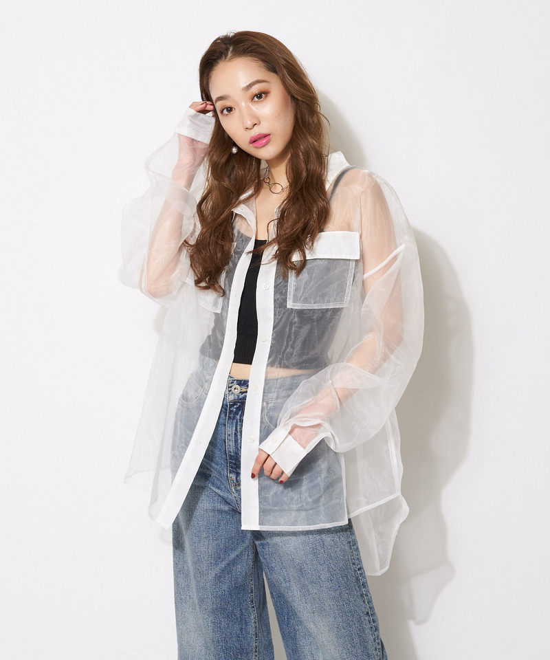 オーガンジーオーバーシャツ 詳細画像 オフホワイト 1