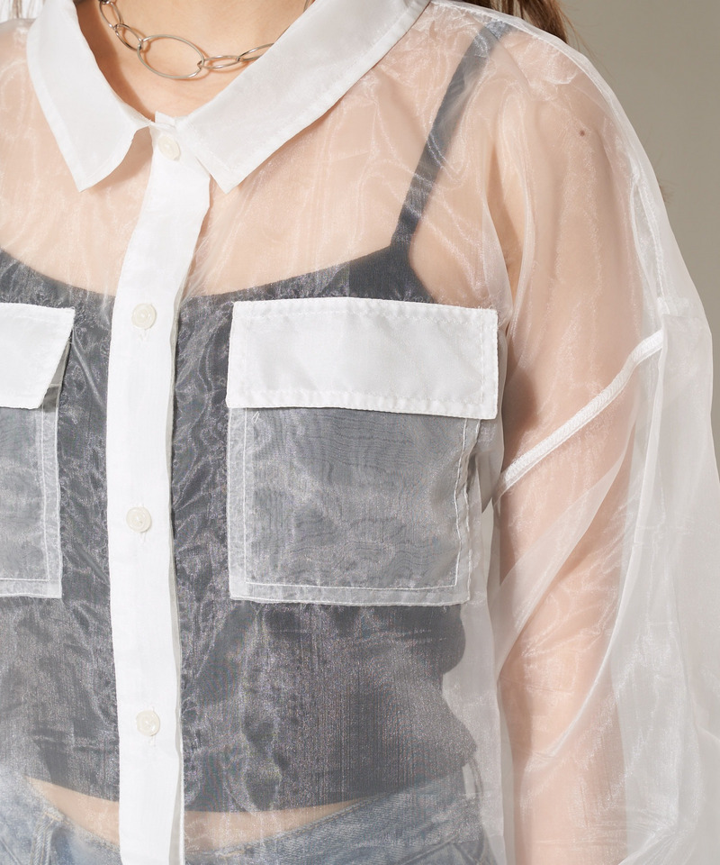 オーガンジーオーバーシャツ 詳細画像 オフホワイト 10