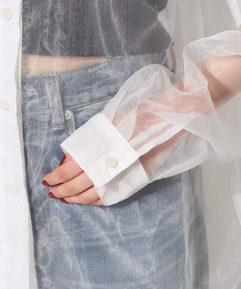 オーガンジーオーバーシャツ 詳細画像 オフホワイト 11