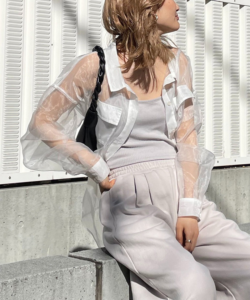 オーガンジーオーバーシャツ 詳細画像 オフホワイト 2