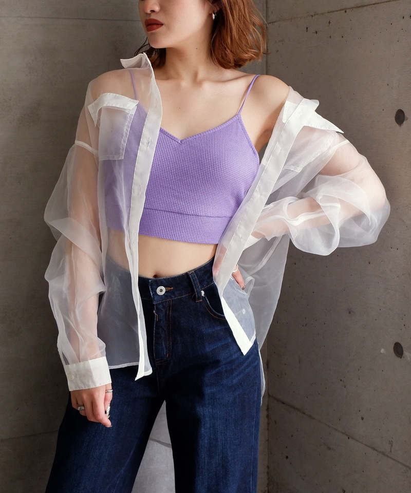 オーガンジーオーバーシャツ 詳細画像 オフホワイト 4