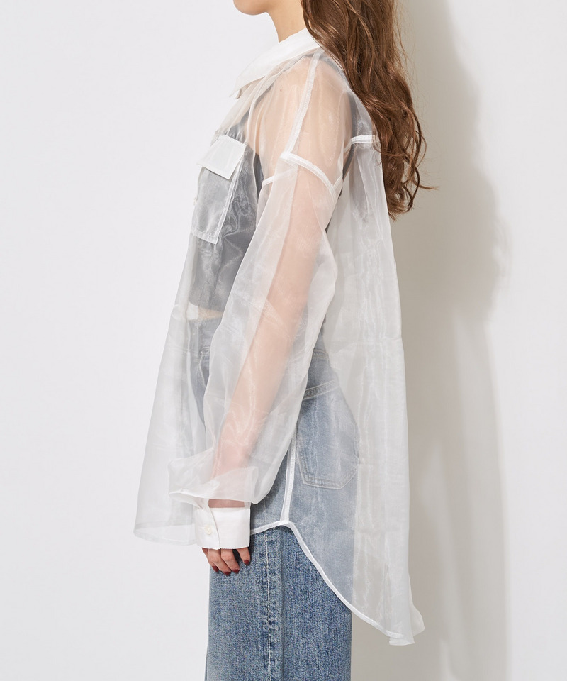 オーガンジーオーバーシャツ 詳細画像 オフホワイト 7