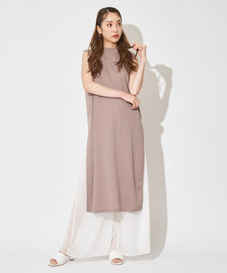 ロングスリットリブトップス