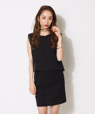 シフォンレイヤードワンピース
