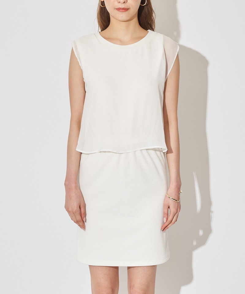 シフォンレイヤードワンピース 詳細画像 オフホワイト 3