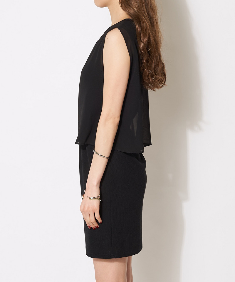 シフォンレイヤードワンピース 詳細画像 ブラック 4