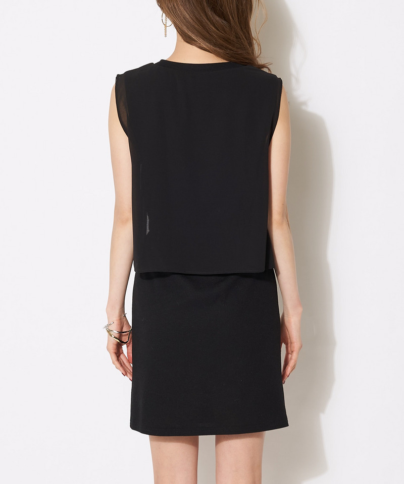 シフォンレイヤードワンピース 詳細画像 ブラック 5