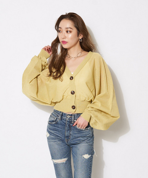 ドルマンラメカーディガン 詳細画像