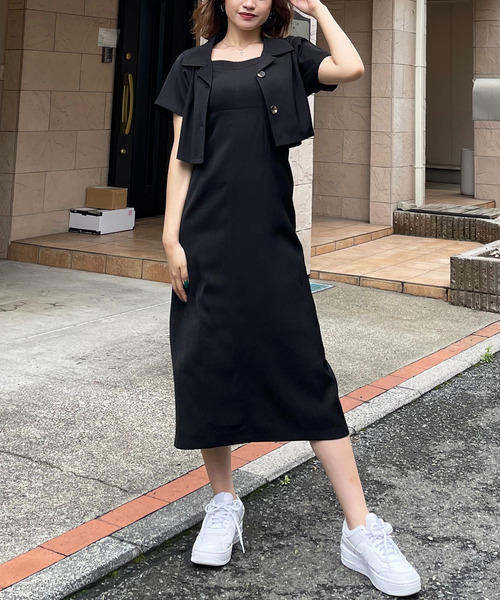 開襟ジャケット&times;ワンピースセット 詳細画像