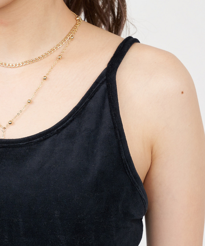 バックオープンパット付きベロアビスチェ 詳細画像 ブラック 9