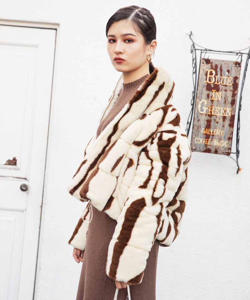 エコファー中綿ショートジャケット 詳細画像 配色 1