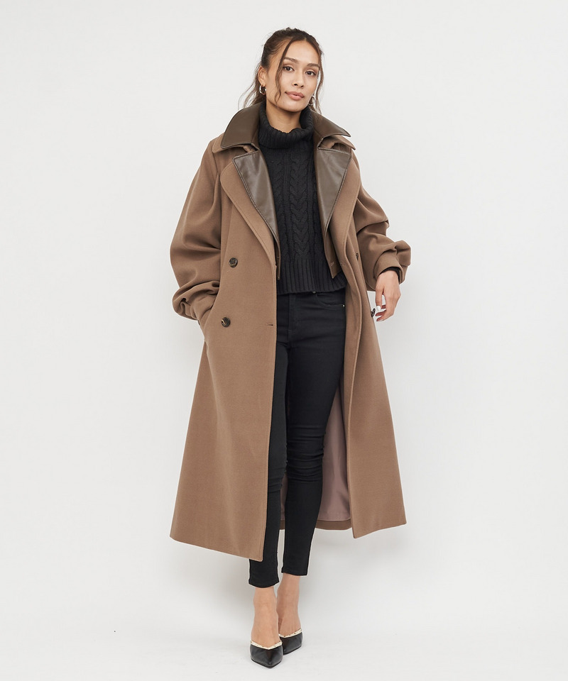 ダブルカラーチェスターコート 詳細画像 ブラウン 1