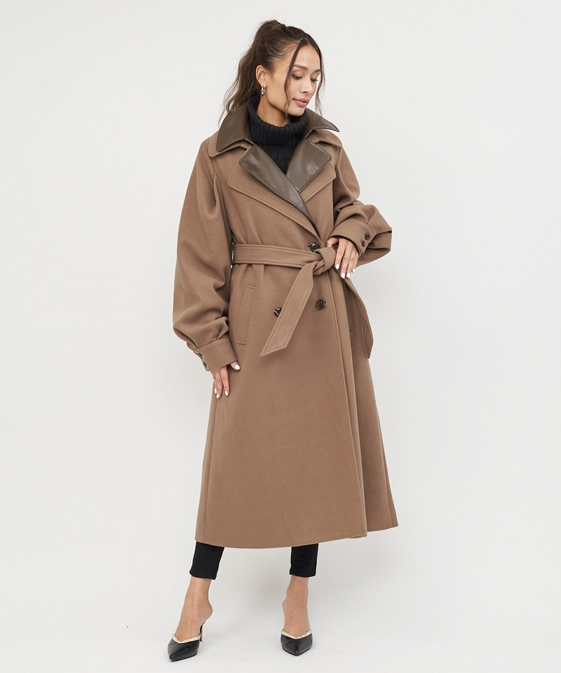 ダブルカラーチェスターコート 詳細画像 ブラウン 4