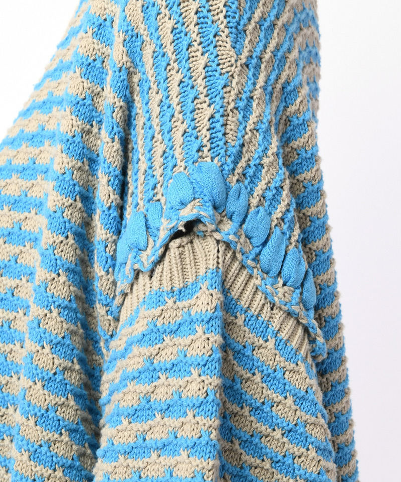 ソリッドボーダーステッチチュニックニット 詳細画像 ブルー系 10