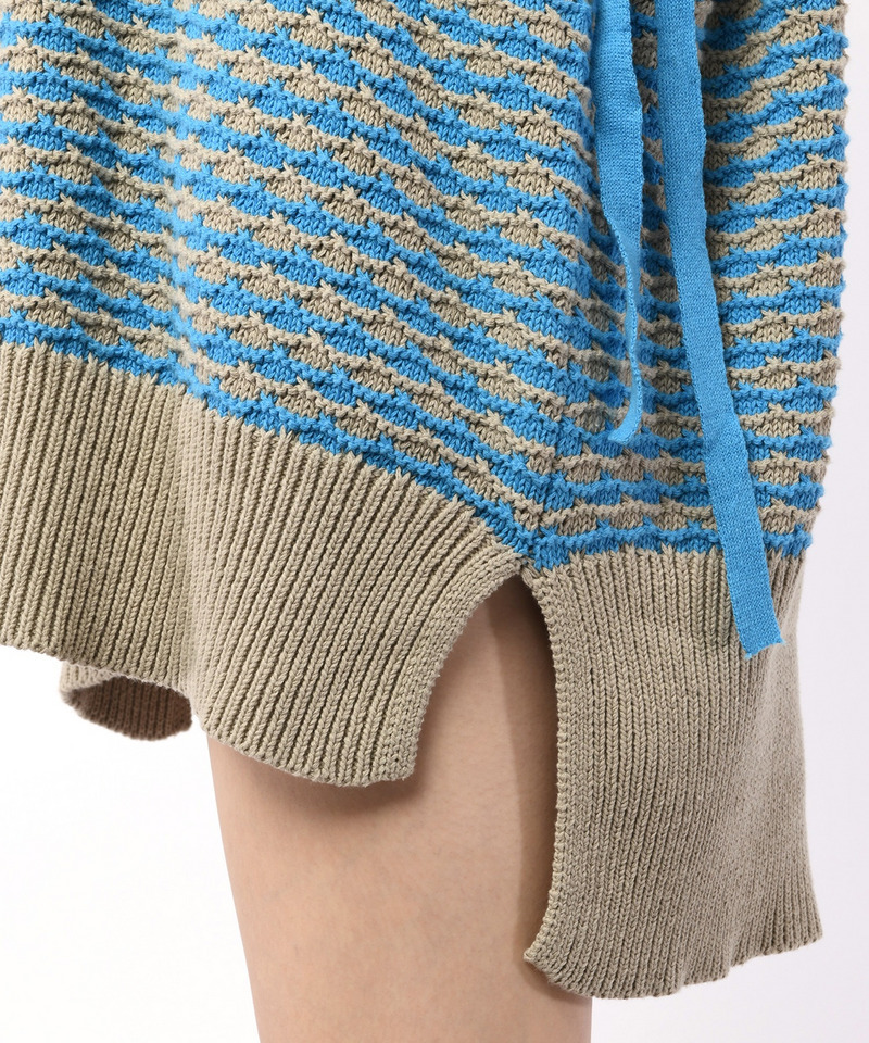 ソリッドボーダーステッチチュニックニット 詳細画像 ブルー系 12