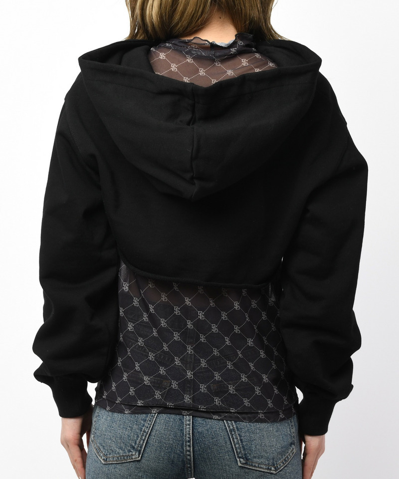 チュールレイヤードコンパクトパーカー 詳細画像 ブラック 6