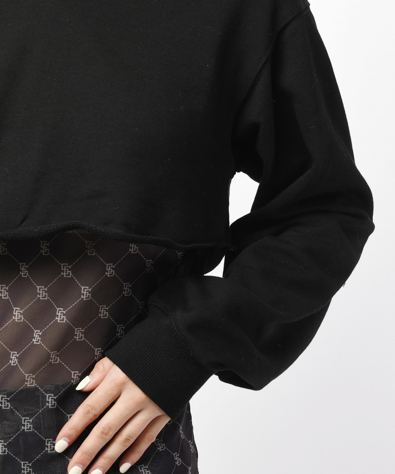 チュールレイヤードコンパクトパーカー 詳細画像 ブラック 8