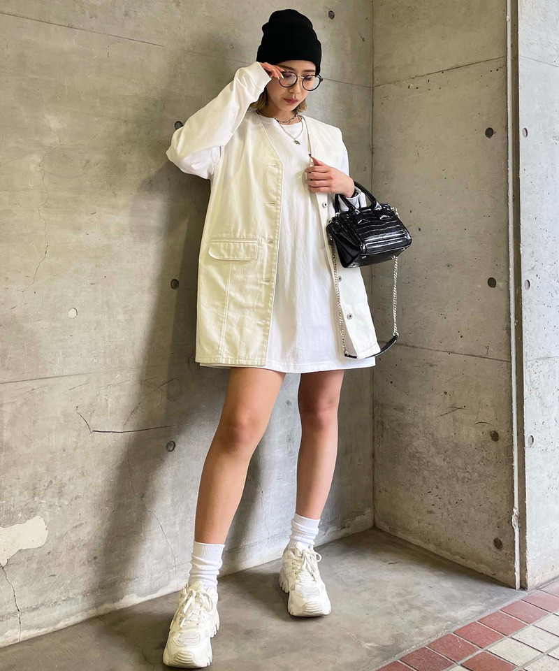 デニムベストワンピース 詳細画像 ホワイトデニム 3