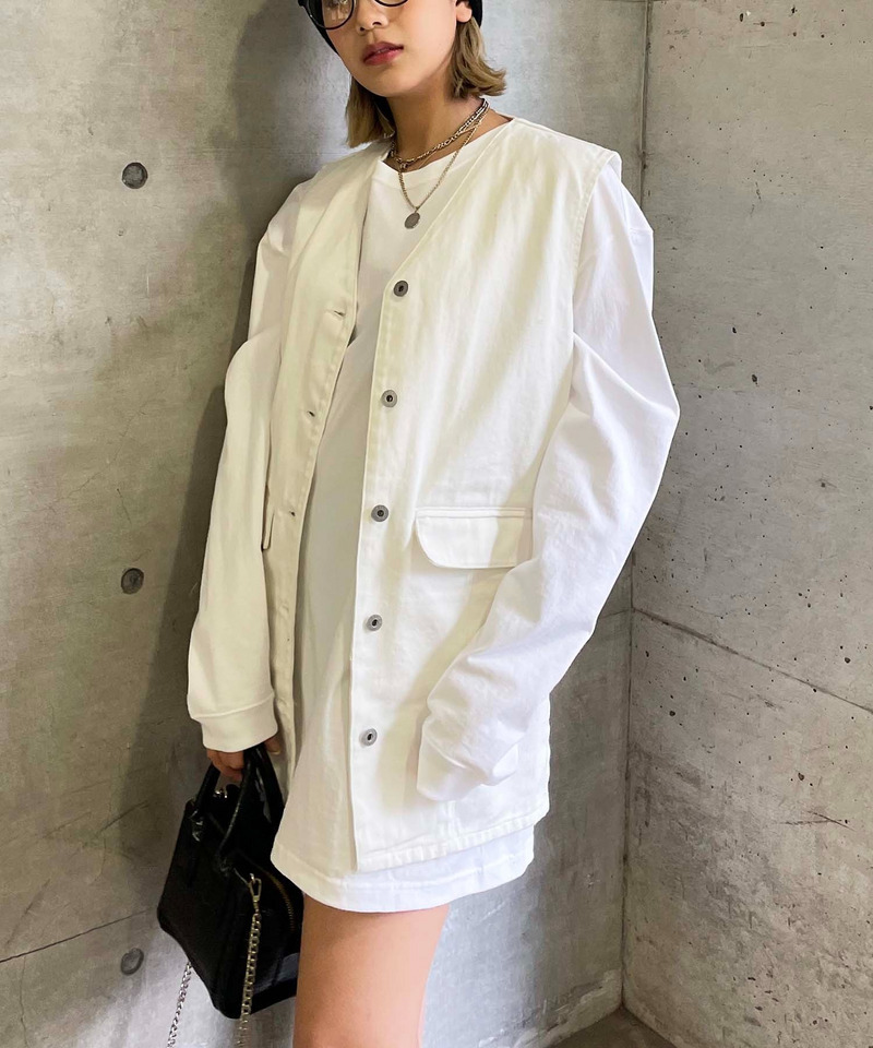 デニムベストワンピース 詳細画像 ホワイトデニム 4