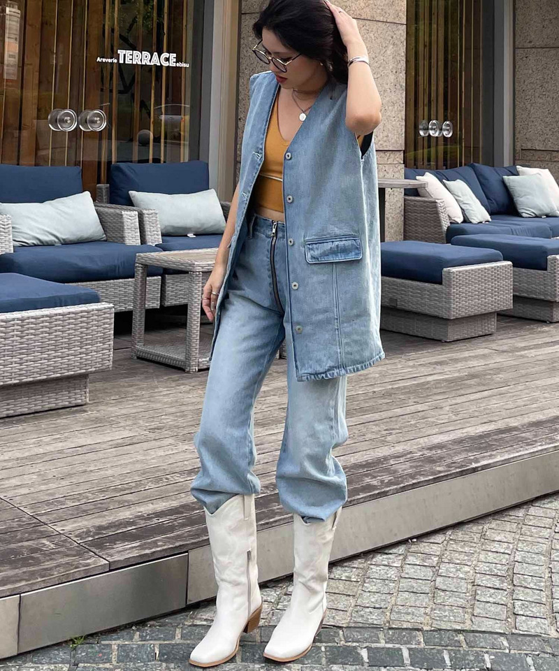 デニムベストワンピース 詳細画像 デニムブルー 10