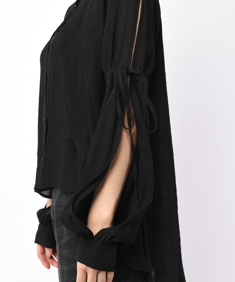 楊柳デザインブラウス 詳細画像 ブラック 12