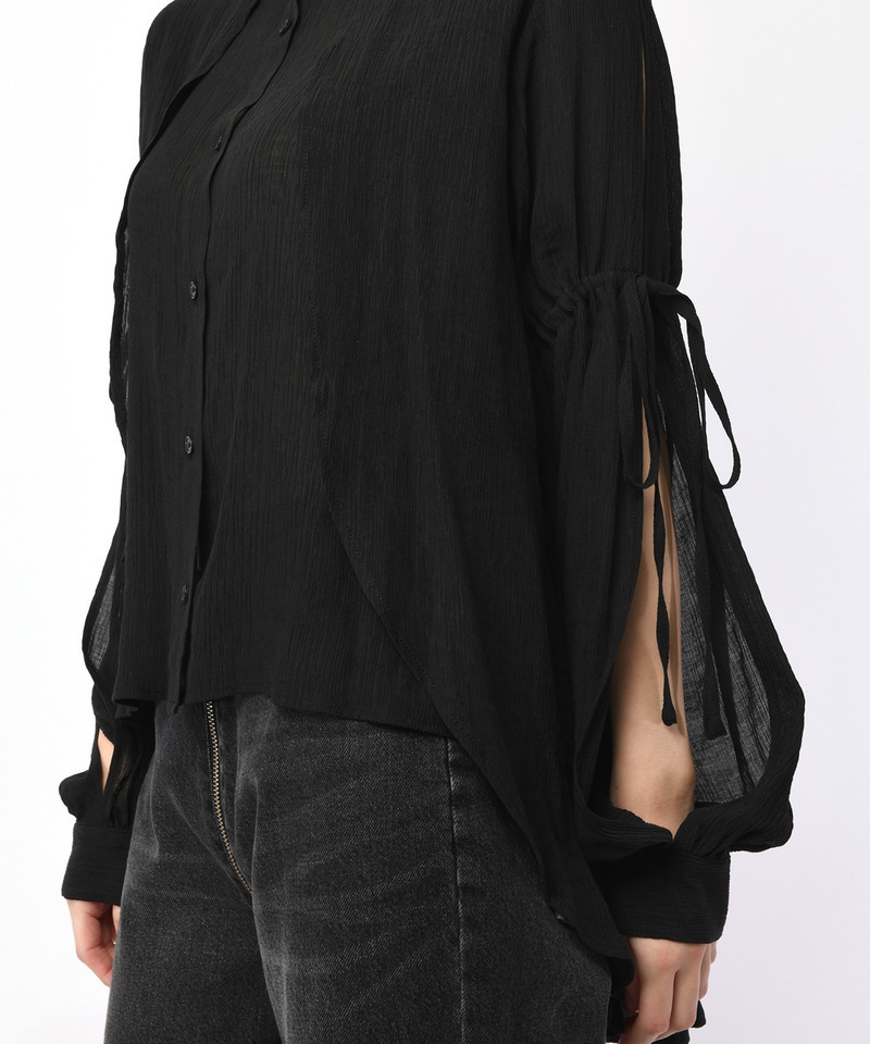 楊柳デザインブラウス 詳細画像 ブラック 14