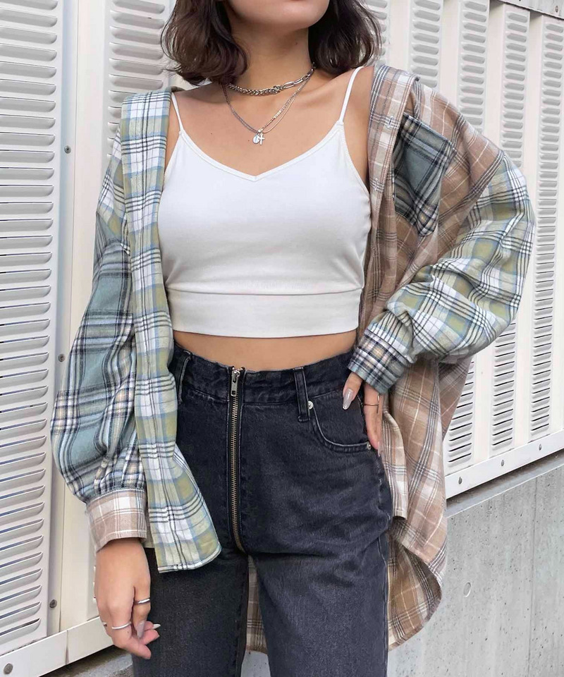 ミックスチェックシャツ 詳細画像 グリーン系 12