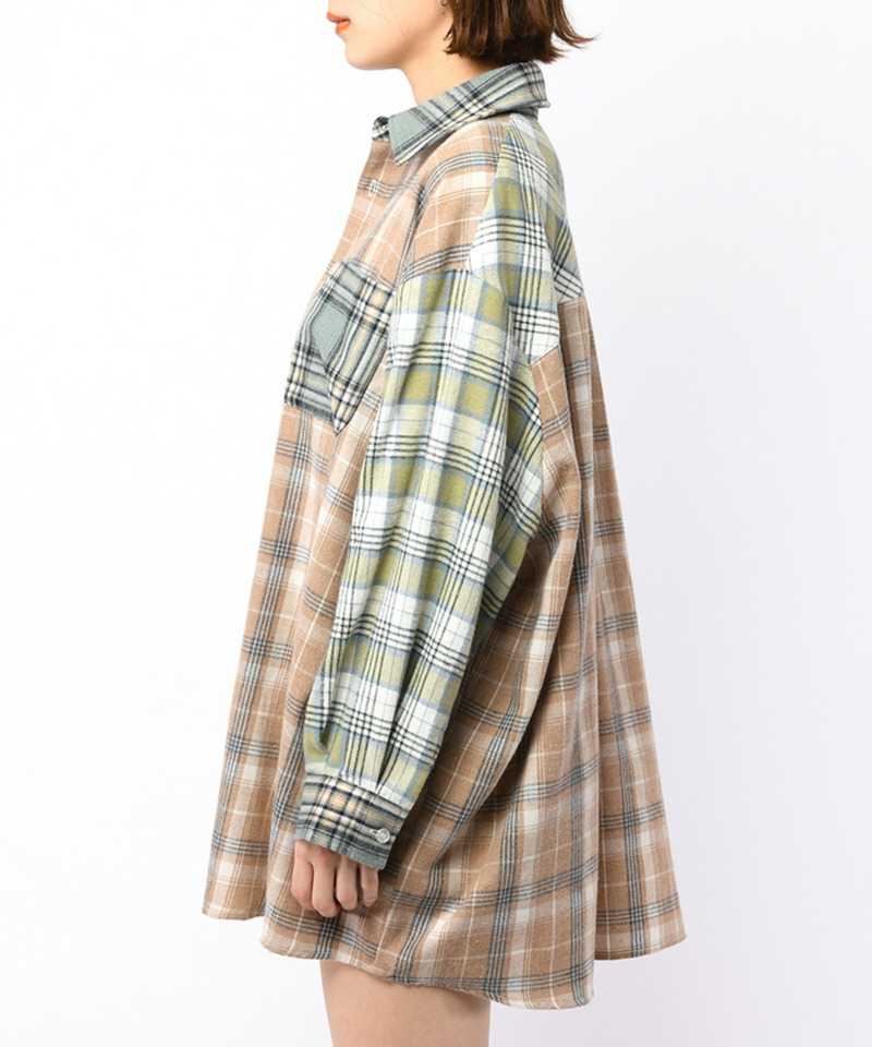 ミックスチェックシャツ 詳細画像 グリーン系 7