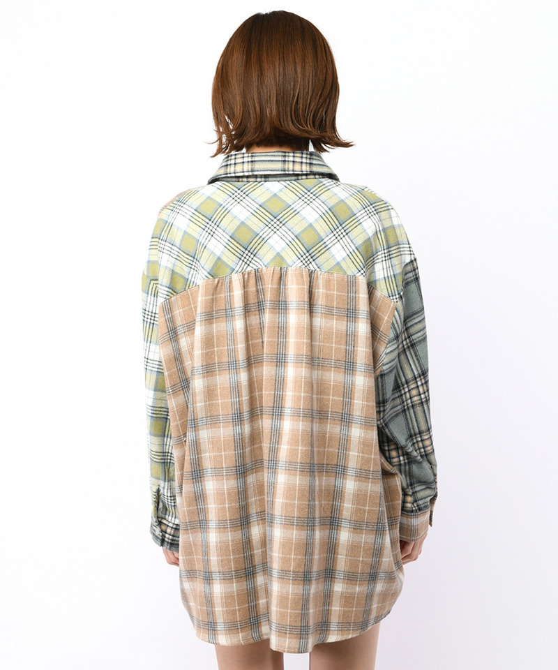 ミックスチェックシャツ 詳細画像 グリーン系 8