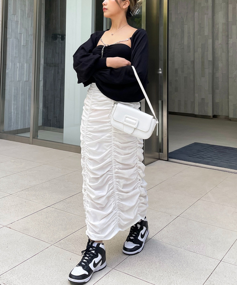 ギャザータイトスカート 詳細画像 ホワイト 3