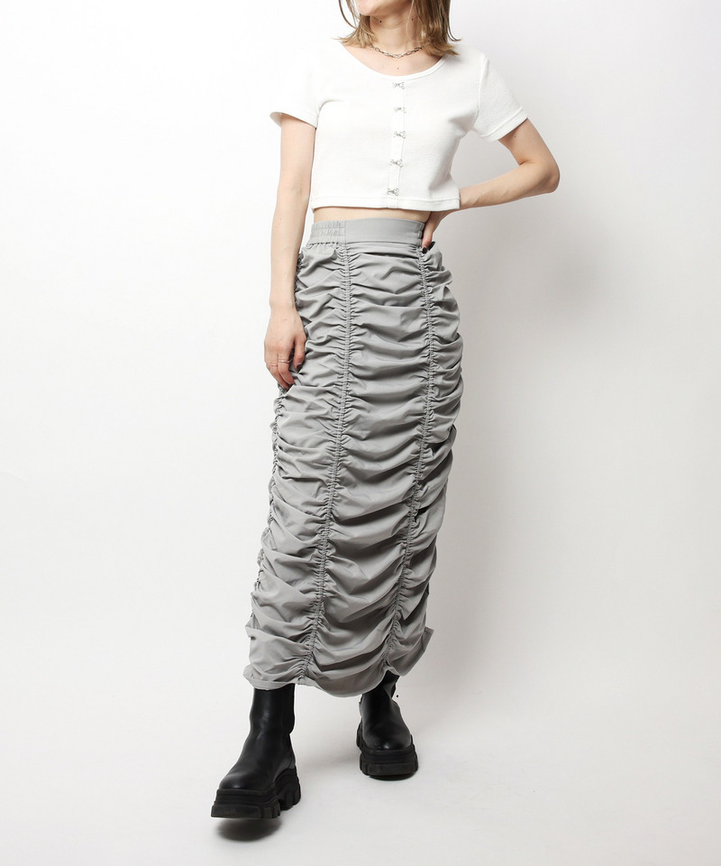 ギャザータイトスカート 詳細画像 グレー 4
