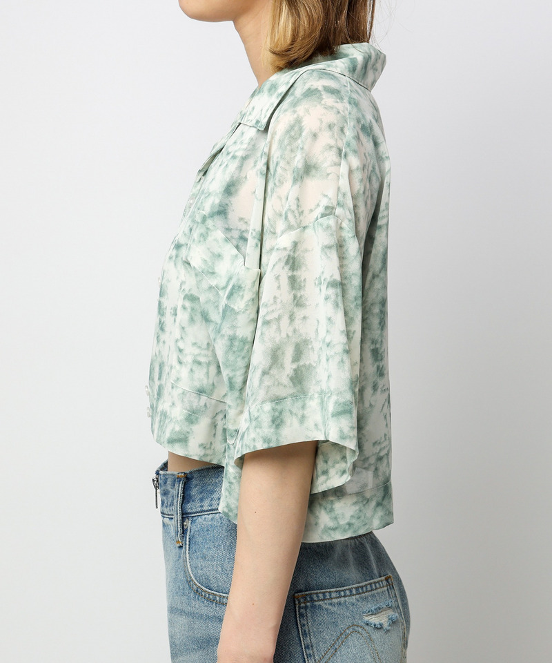 マーブルパターンシアーショートシャツ 詳細画像 グリーン系 7
