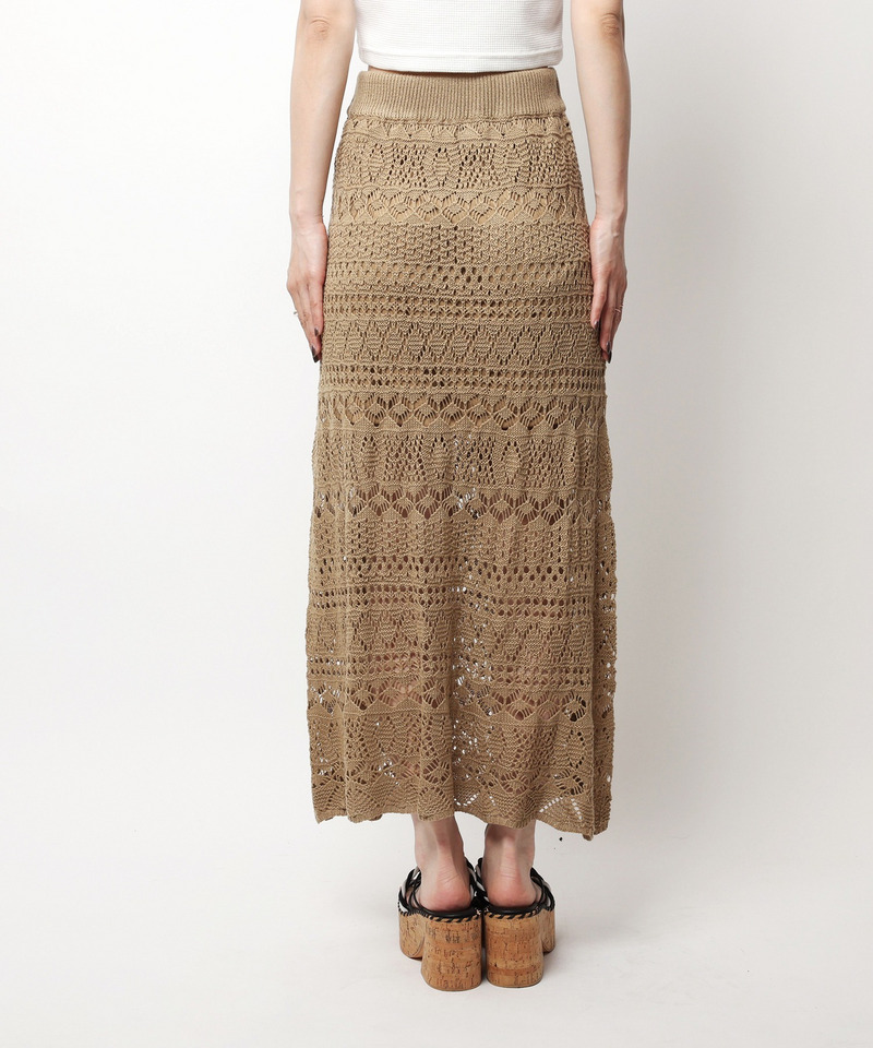 クロシェスリットスカート 詳細画像 ブラウン 5