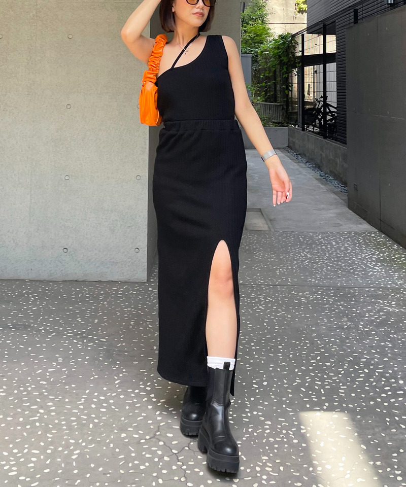 スリットリブスカート 詳細画像 ブラック 3