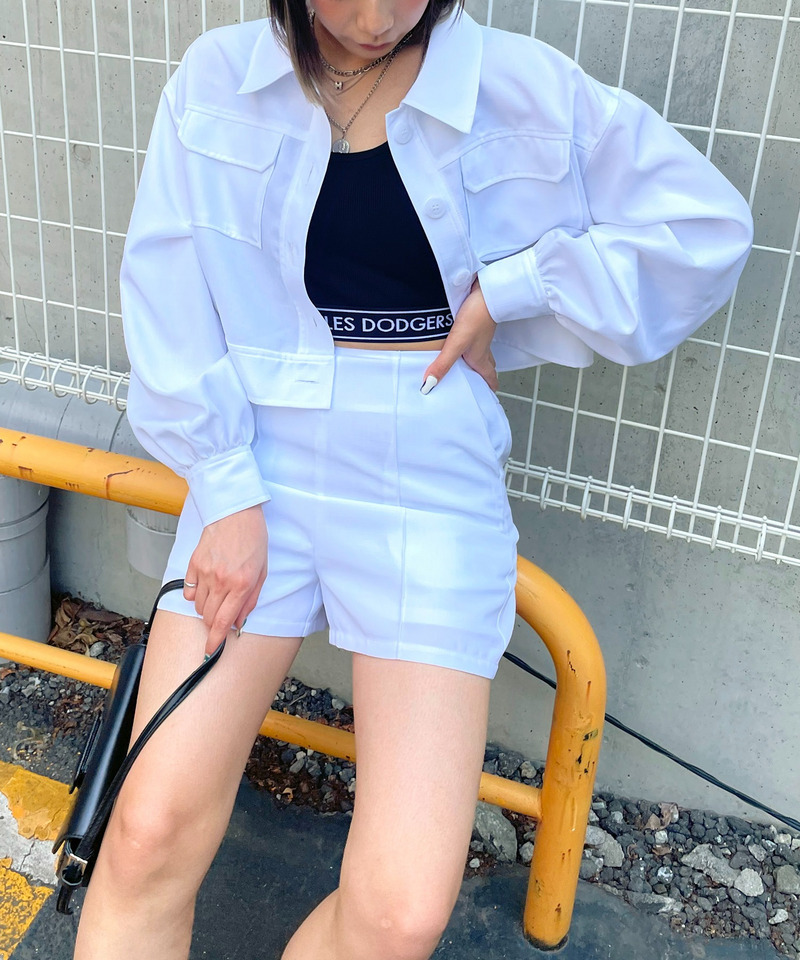 リネンライクワークジャケット 詳細画像 ホワイト 3